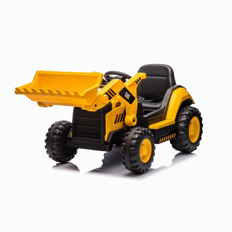12V CAT Loader Kids Ride On Tractor Construction Car W/ Parental Remote Yellow