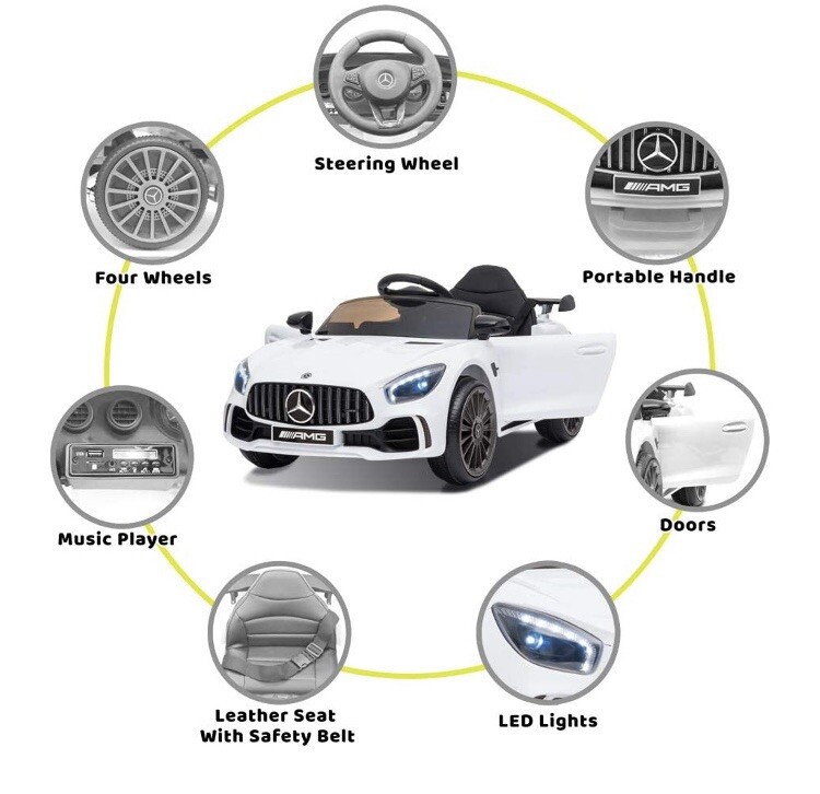 Mercedes Benz Kids Car With Remote Control, LED Lights And MP3 Player