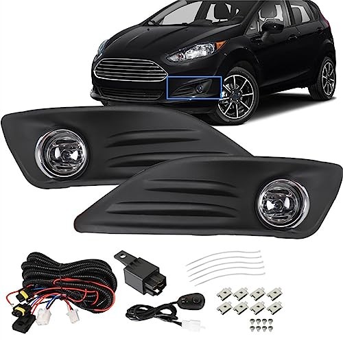 Left and Right Side Fog Lights Replacement for Fiesta 2013-2018 Bumper Fog