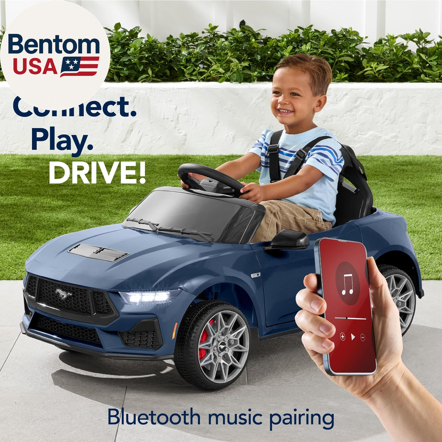 Kids 12V Electric Ride on Car Officially Licensed Ford Mustang W/Parent Control,