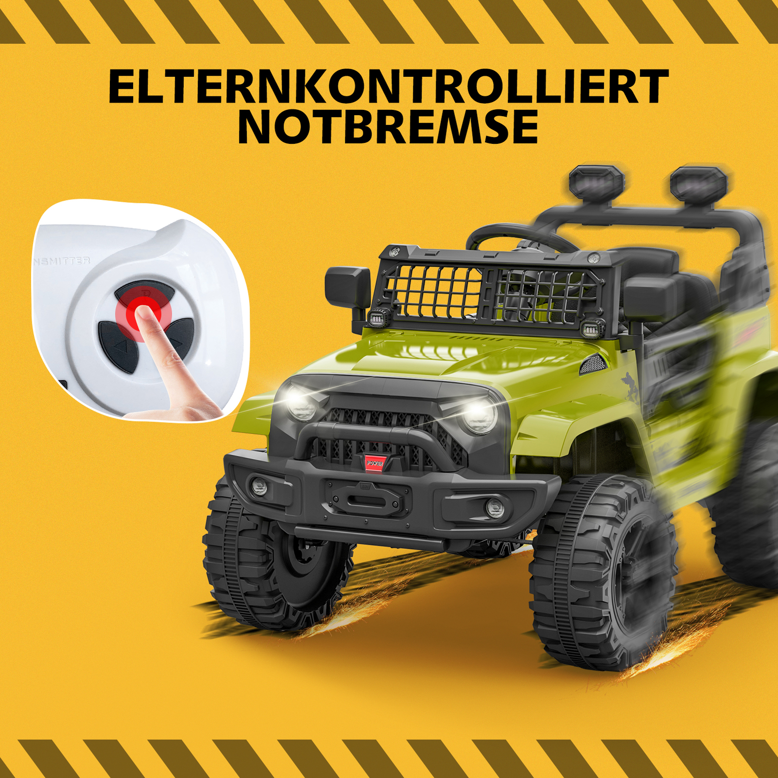 Kids Electric Ride On Truck Toys 12V Power Battery Car Green with Remote Control