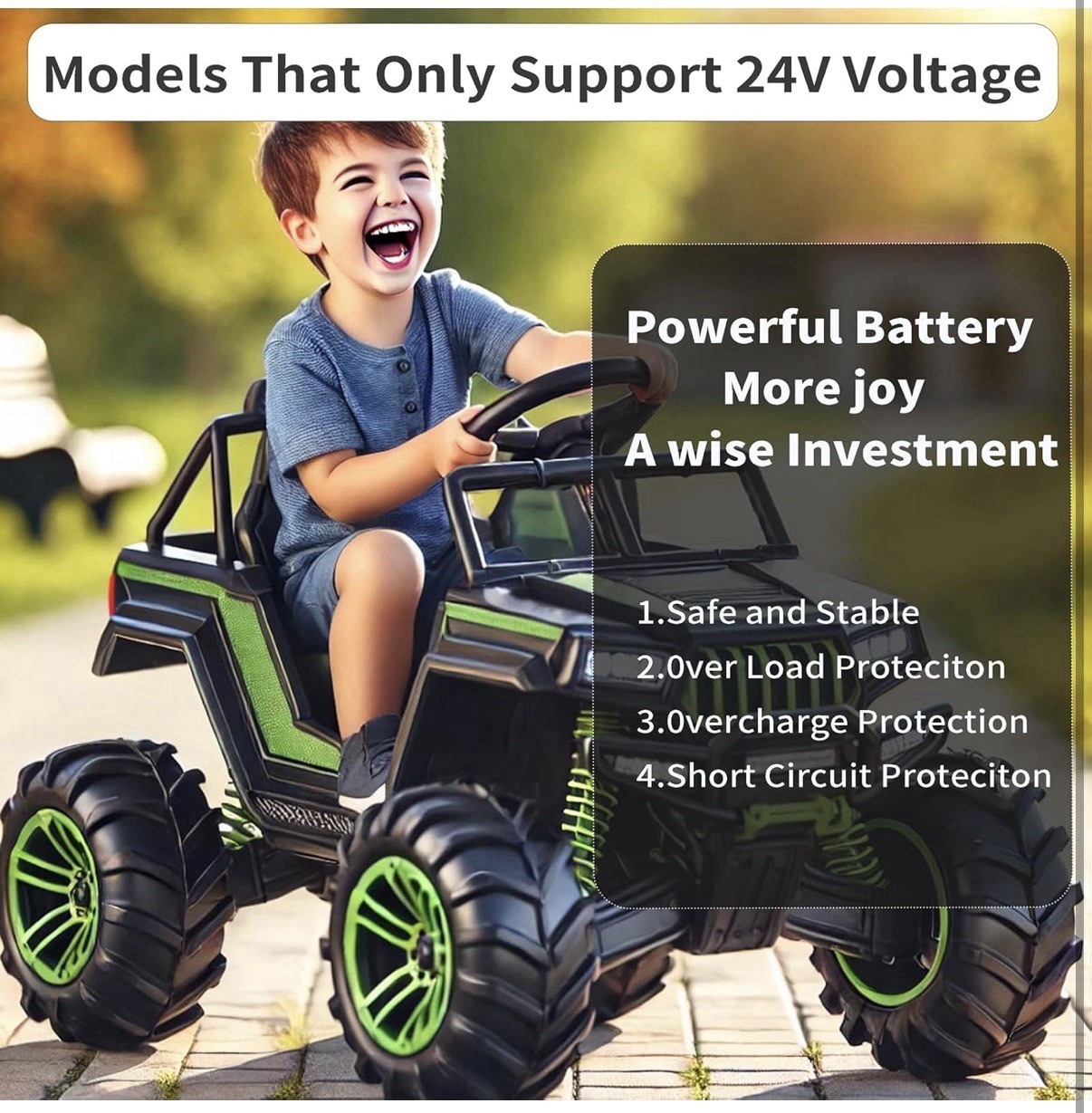 Upgraded 24V 7Ah Battery for 24V UTV Dynacraft Realtre Kids Ride-On Cars