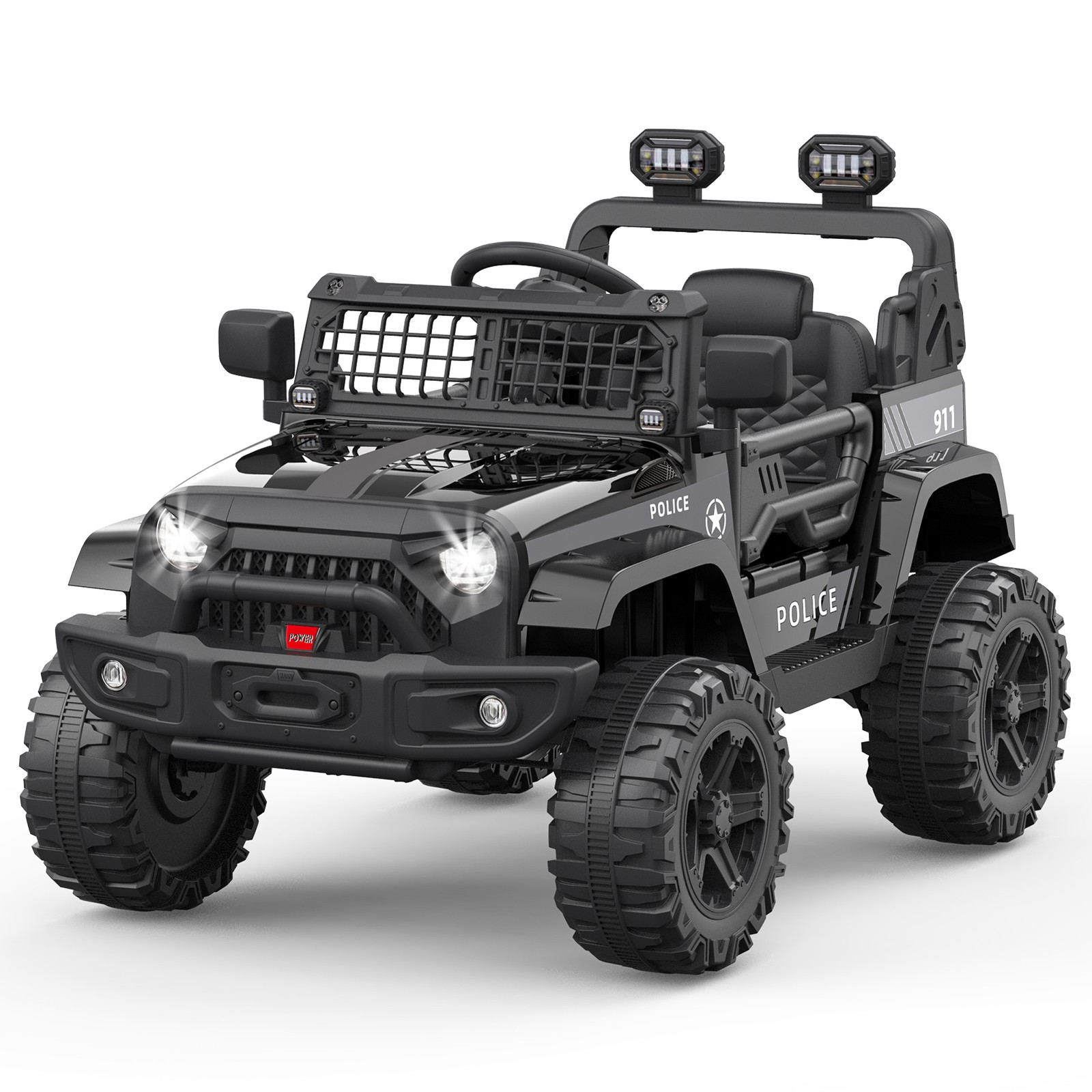 Black Kids Electric Ride on Car Toys 12V with Remote Control for Kids 3-8