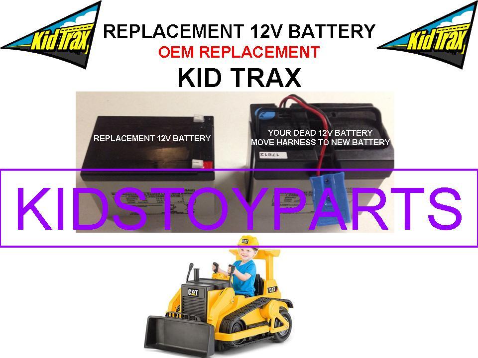 CAT BULLDOZER REPLACEMENT KID TRAX 12 VOLT RECHARGABLE BATTERY