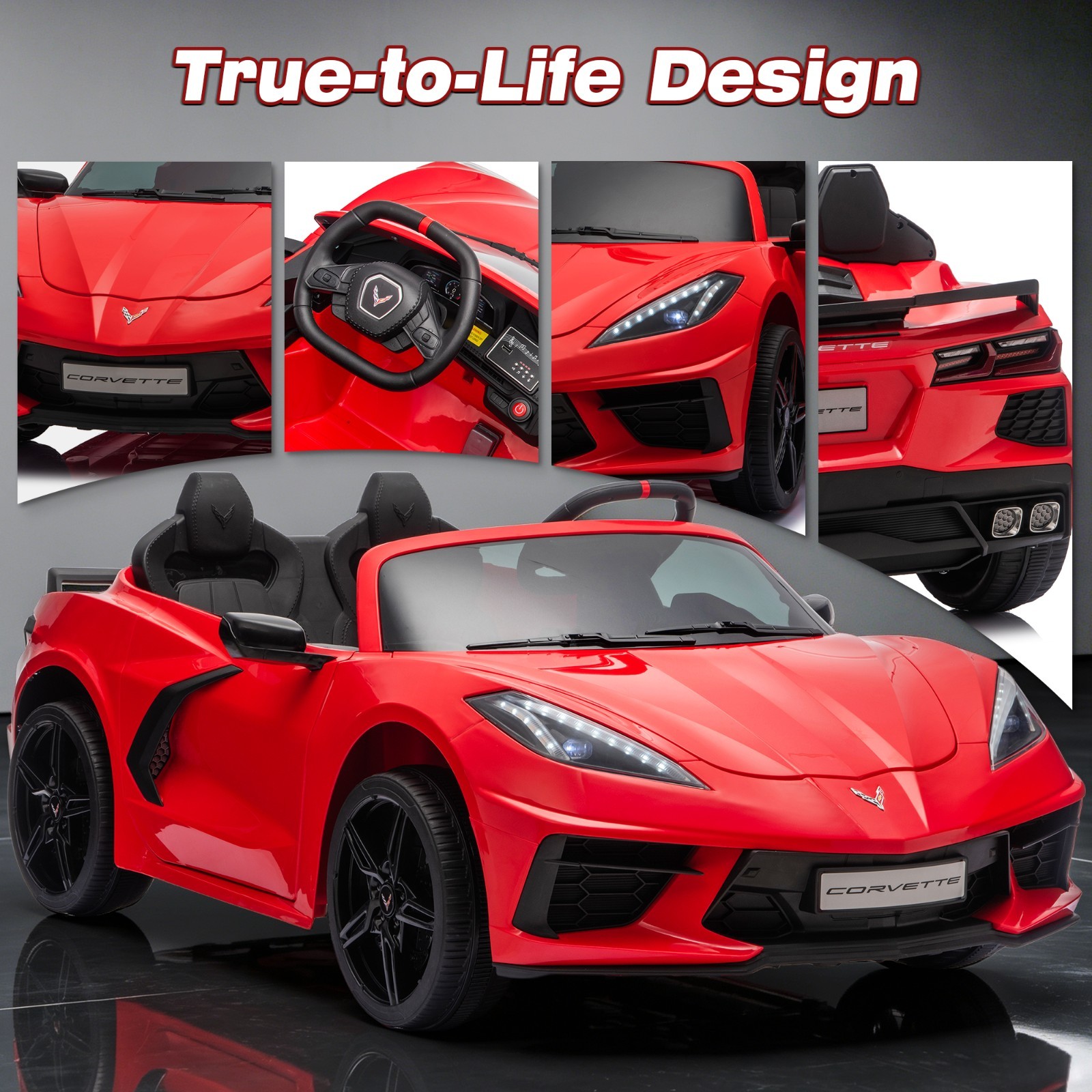 24V 4WD Kids Ride On Car 4 Motors 7AH Battery, LED, MP3, Spring Suspension, Gift