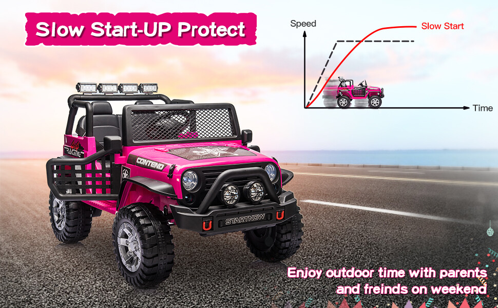 12V Kids Ride On Car Electric Vehicle Toy Truck Jeep 2-Seater w/Remote Control