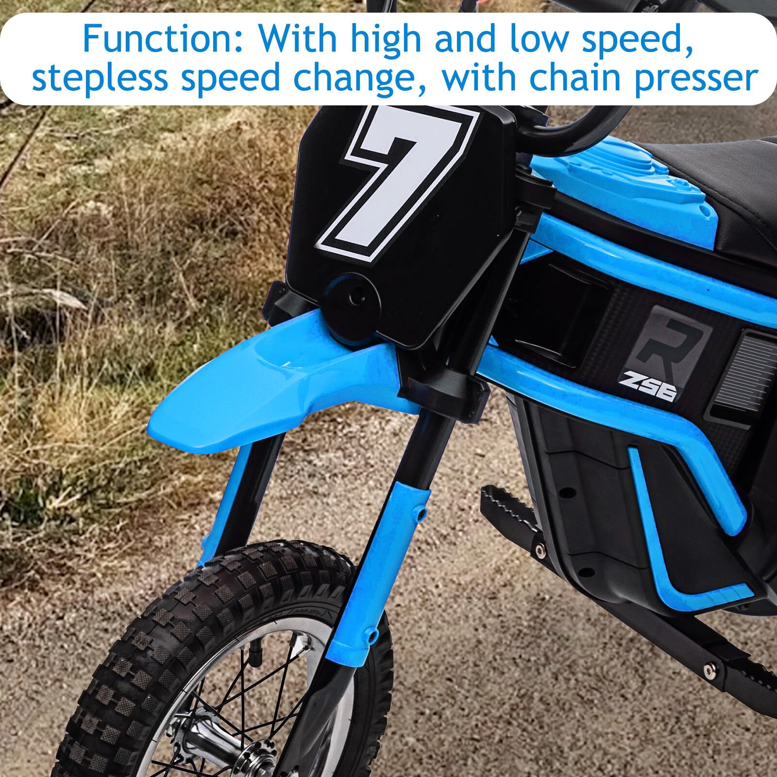 Kids Ride On Dirt Bike 350W Electric Motorcycle Up to 14.29MPH 24V Battery 8-14