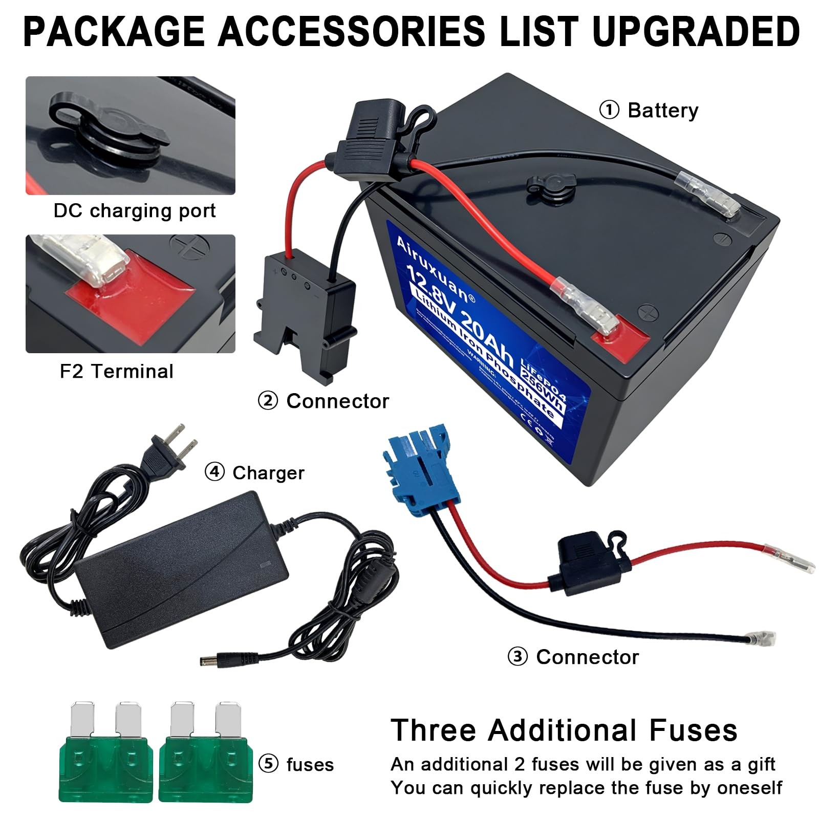 12V 20Ah LiFePO4 Battery, 2000+ Deep Cycle Rechargeable Battery with Built-in…