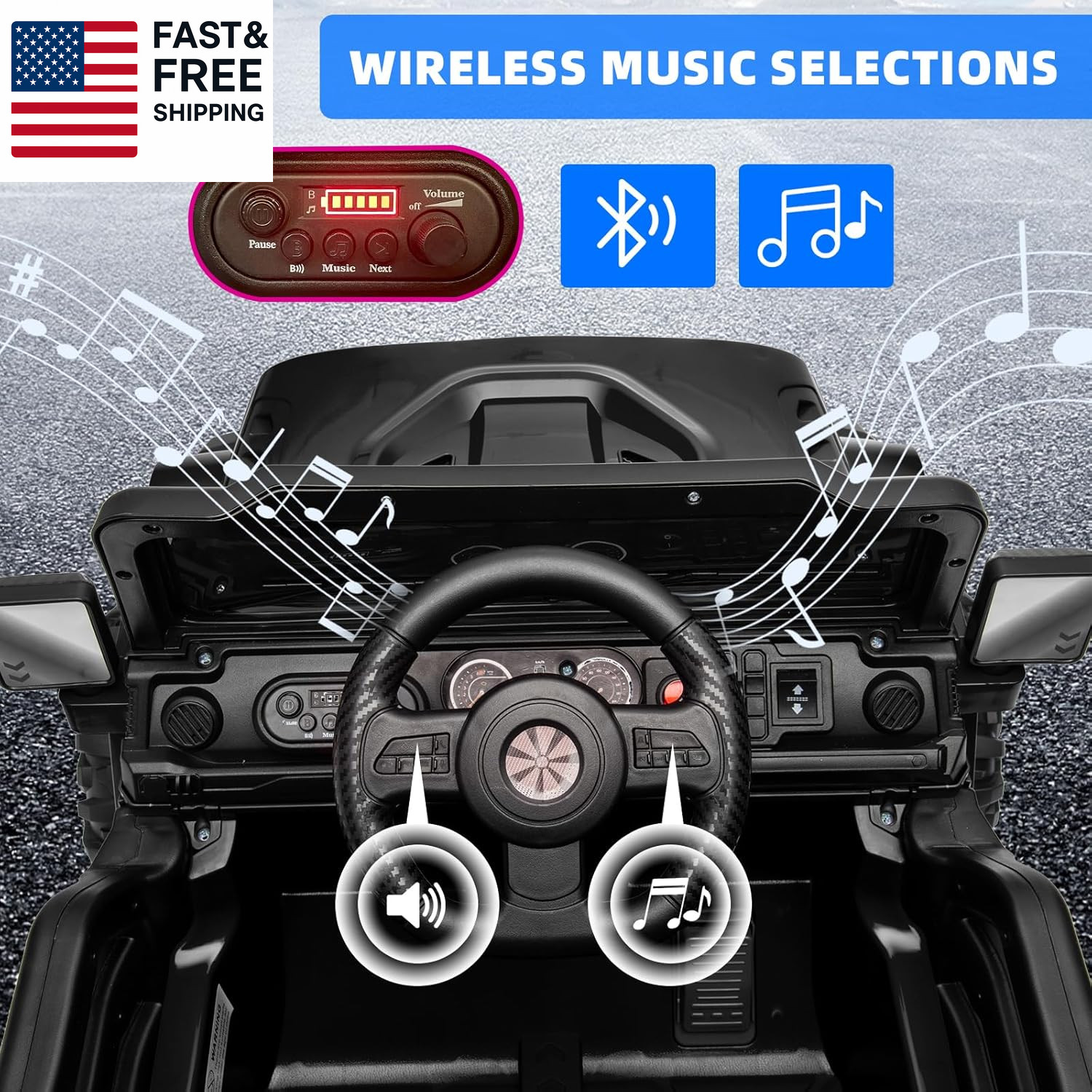 12V Kids Electric Ride on Truck Car Remote Control, Twin 35W Motors 3.5MPH Max