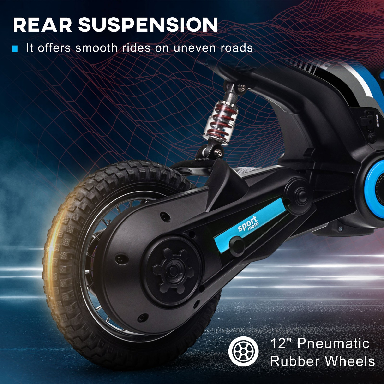 24V 350W 15 MPH Electric Dirt Bike Motorcycle w/ Twist Grip, Blue