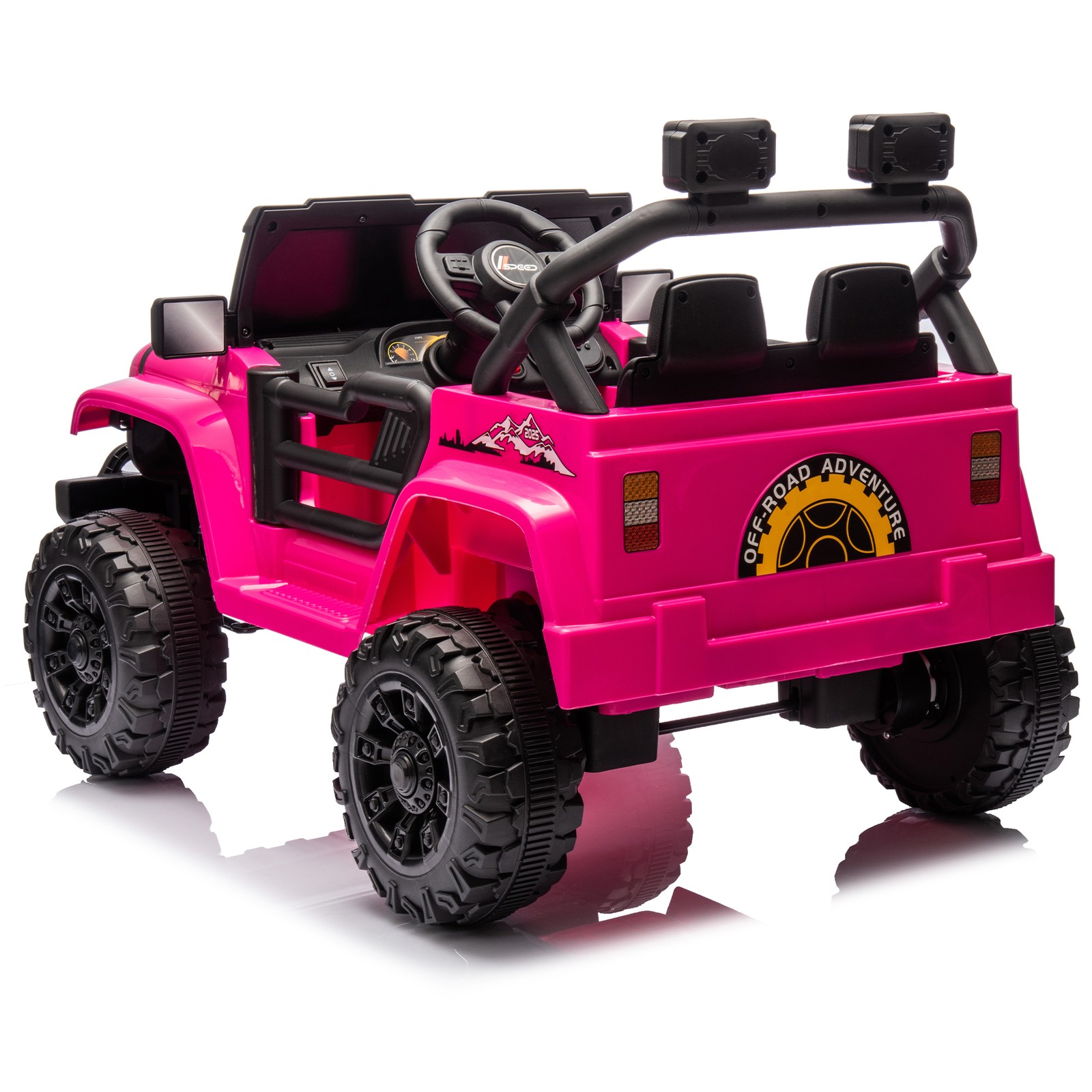 12V Kids Ride On Car Dual Drive 4 wheel With Bluetooth USB for Kids 2-4 Pink