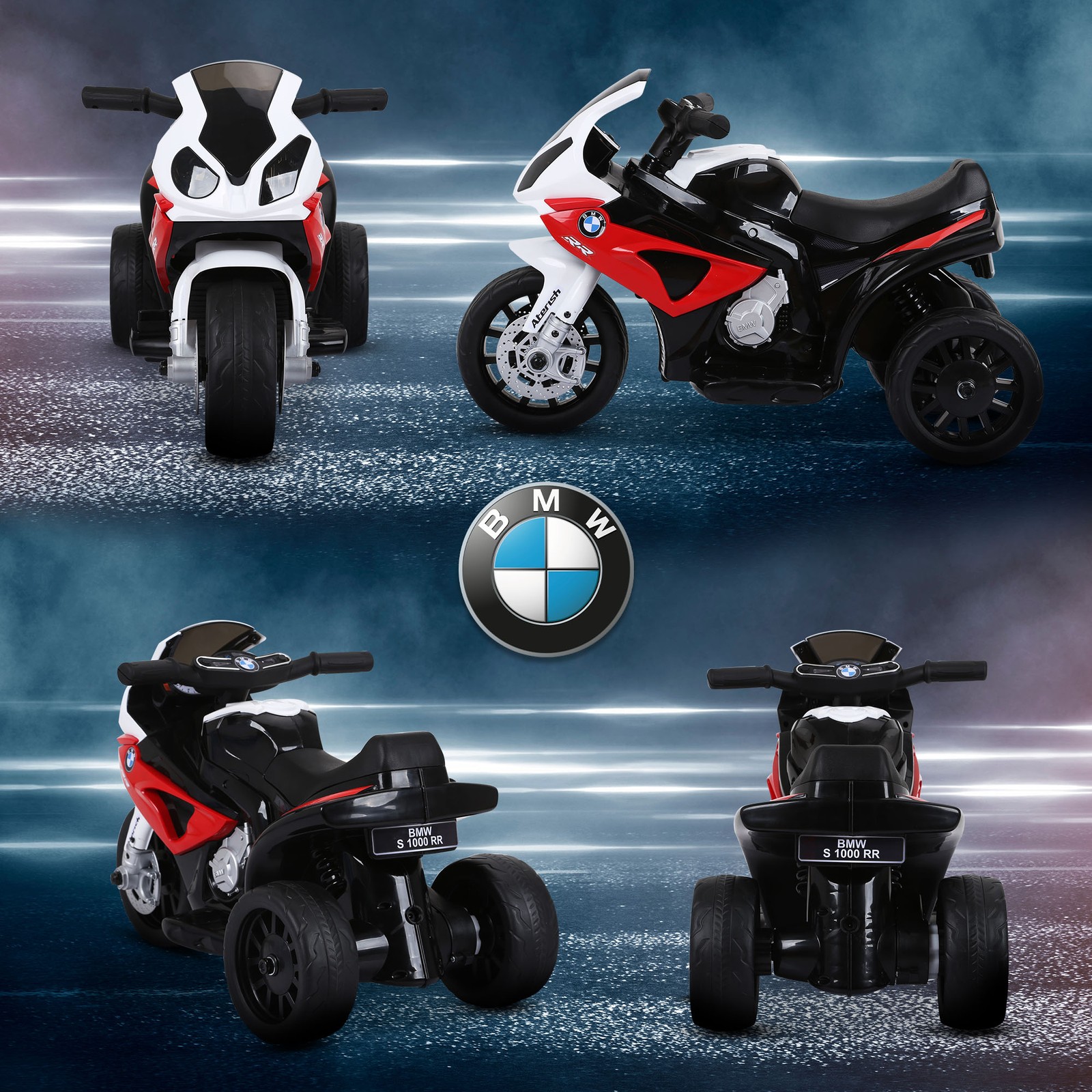 6V Kids Motorcycle Licensed BMW with Headlight, Music, Red