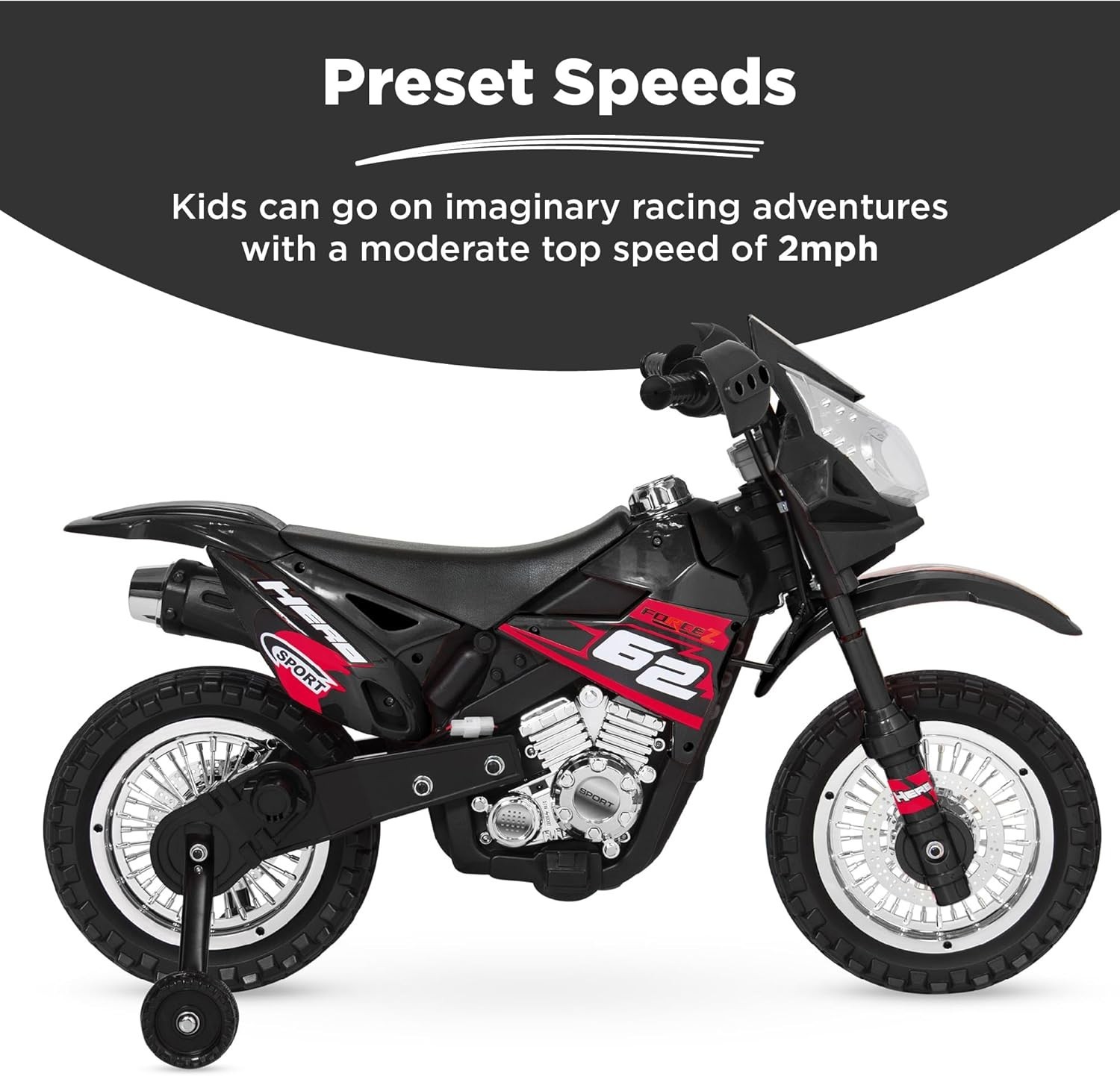Best Choice Products Kids 6V Ride-On Motorcycle w/ Lights, Sounds,Training Wheel