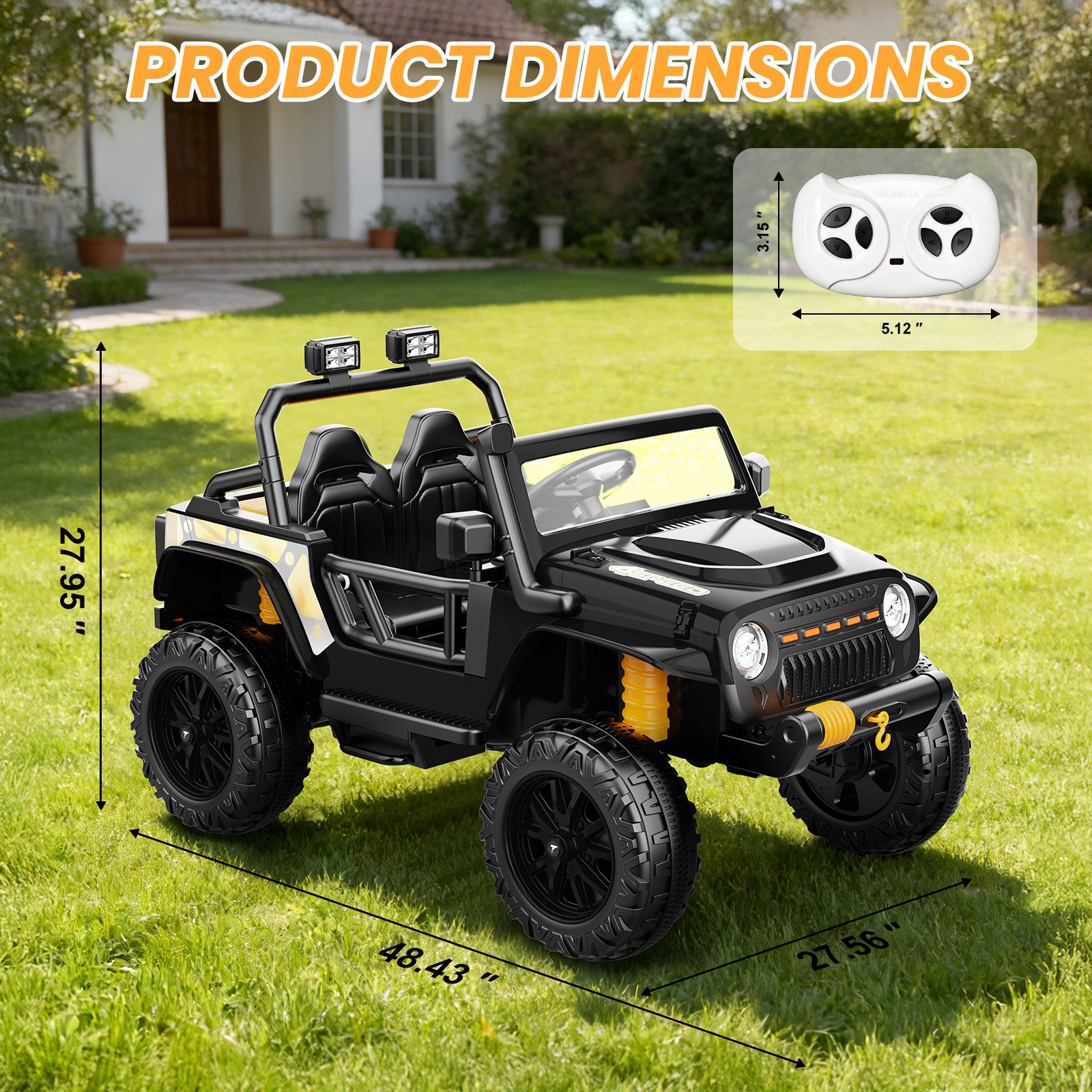 24V Kids ATV 4 Wheeler Quad Car Off-road Ride on Toy 6 mph Max-speed w/ LED MP3