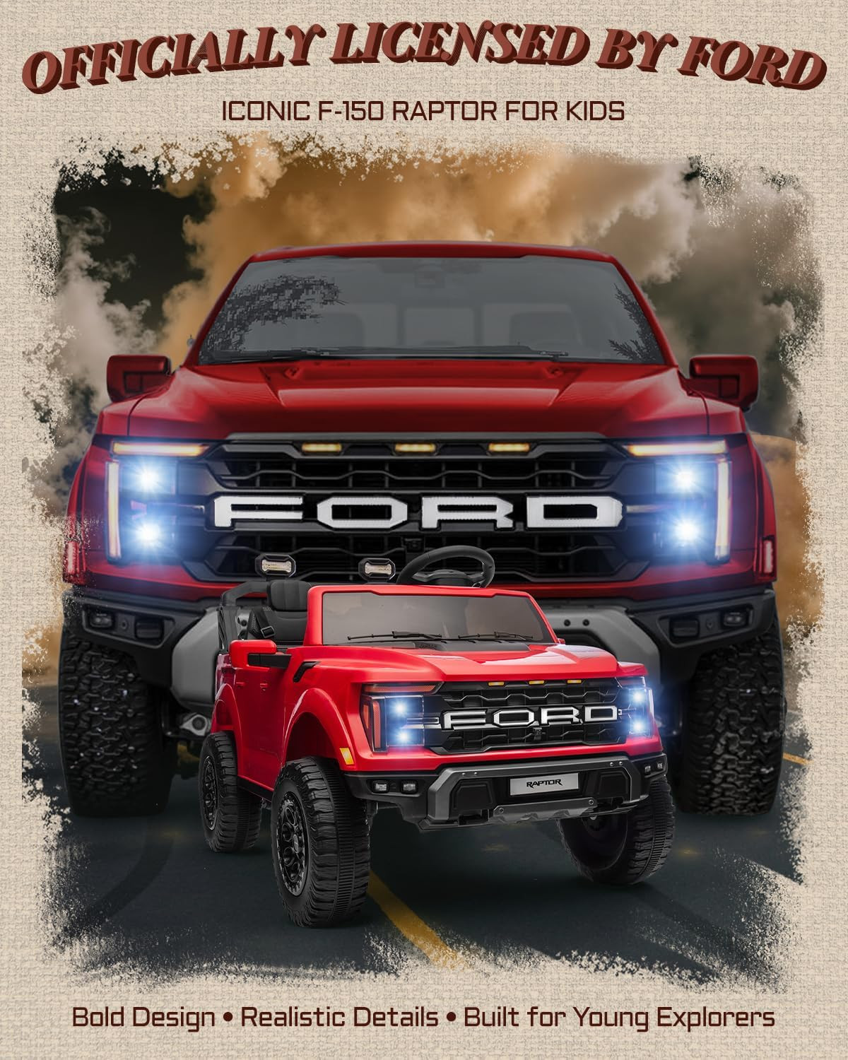 24V 2 Seater Ride On Truck Kids Electric Remote Control Ford F-150 Raptor w/ LED