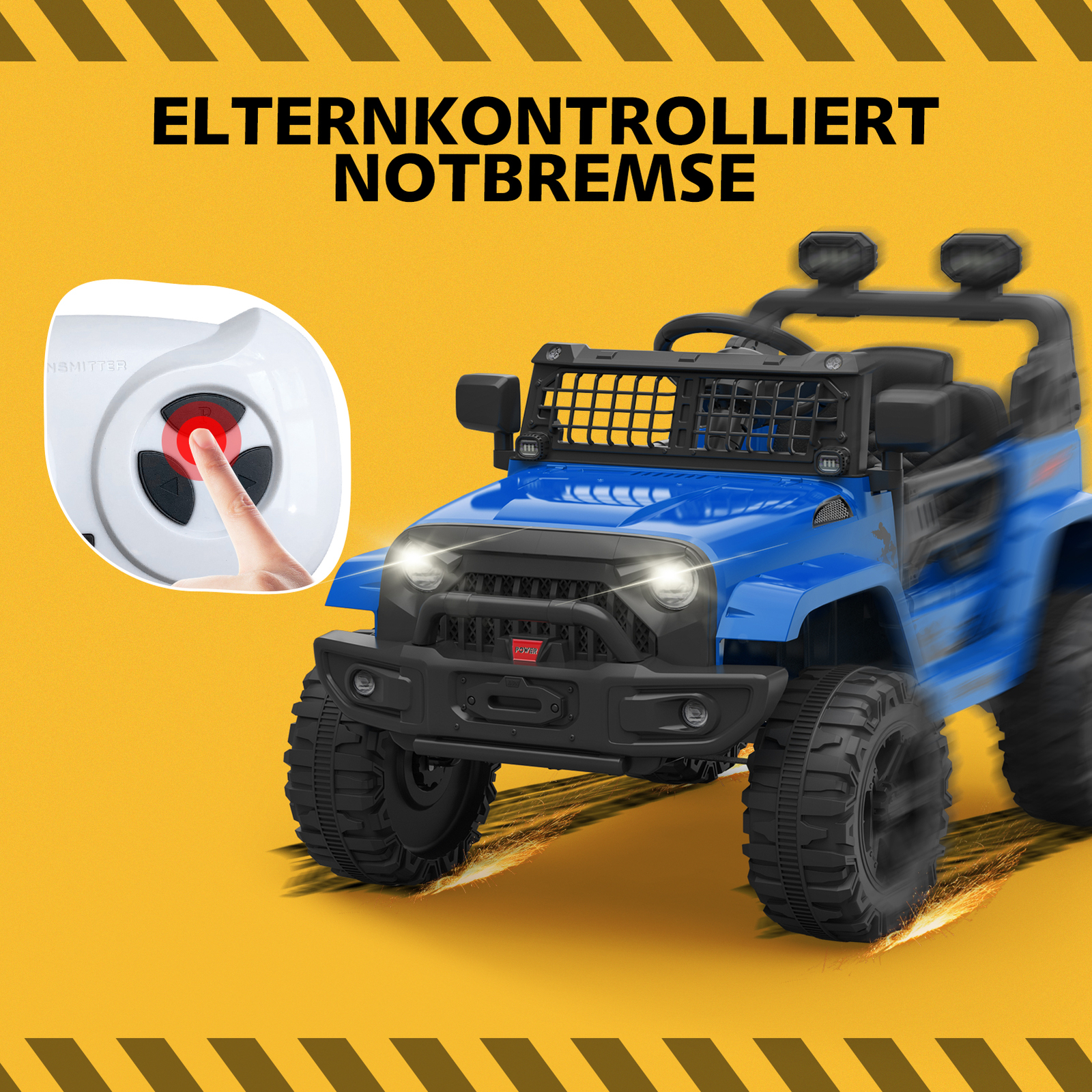 Kids Electric Ride On Truck Toys 12V Power Battery Car Blue with Remote Control