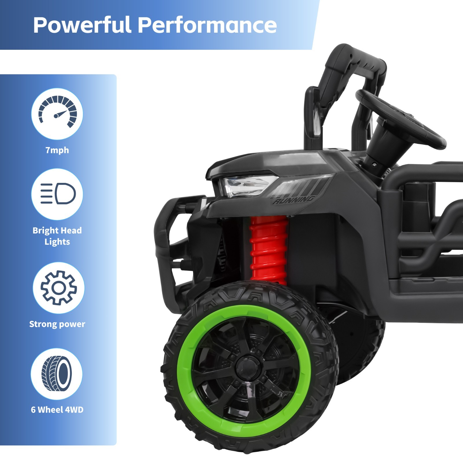 24V Kids Ride on Toy 2 Seater Electric Dump Truck 4 Wheel Drive 6mph with Remote