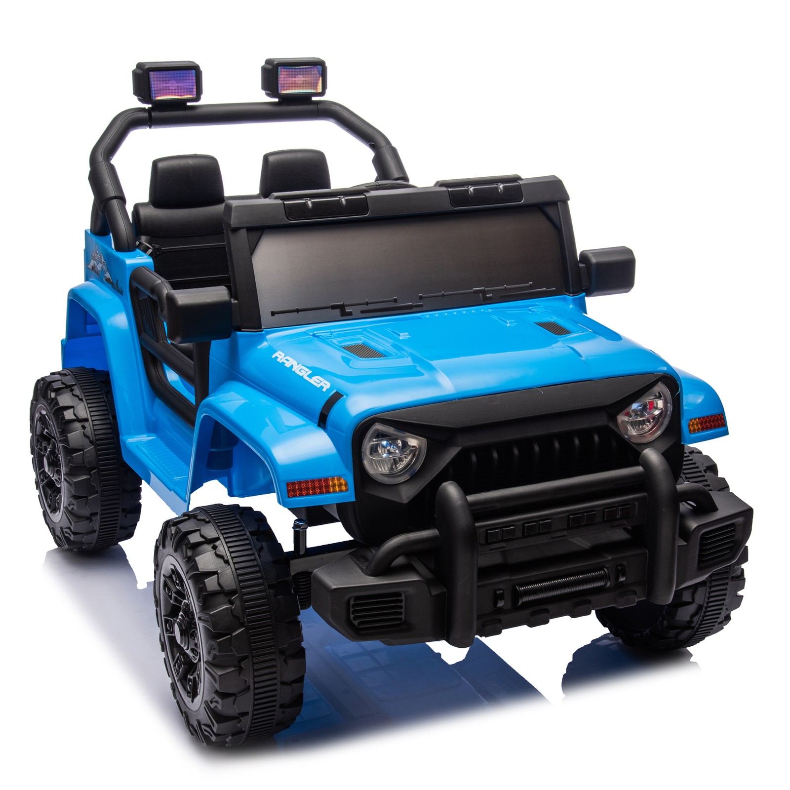 12V Kids Ride On Car Dual Drive 4 wheel With Bluetooth USB for Kids 2-4 Blue