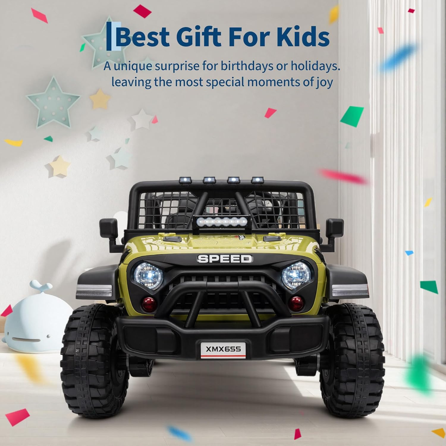 24V 2-Seater Kids Electric Truck with Parent Remote Control, 100Min Ride-On Car,