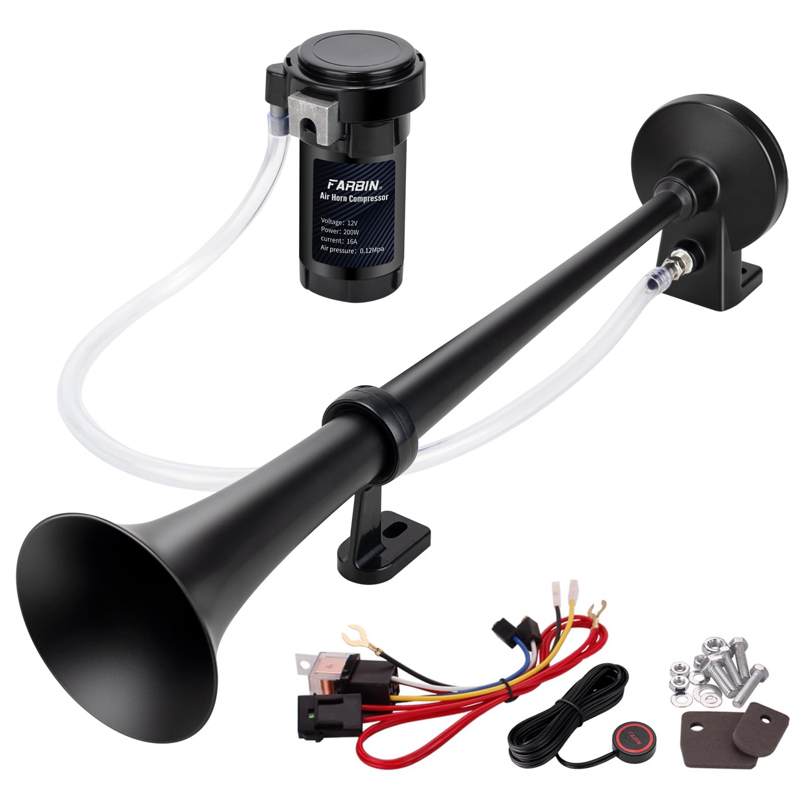 12V Air Horn Kit 150dB Train Horn for Cars & Trucks, Loud Switch Included