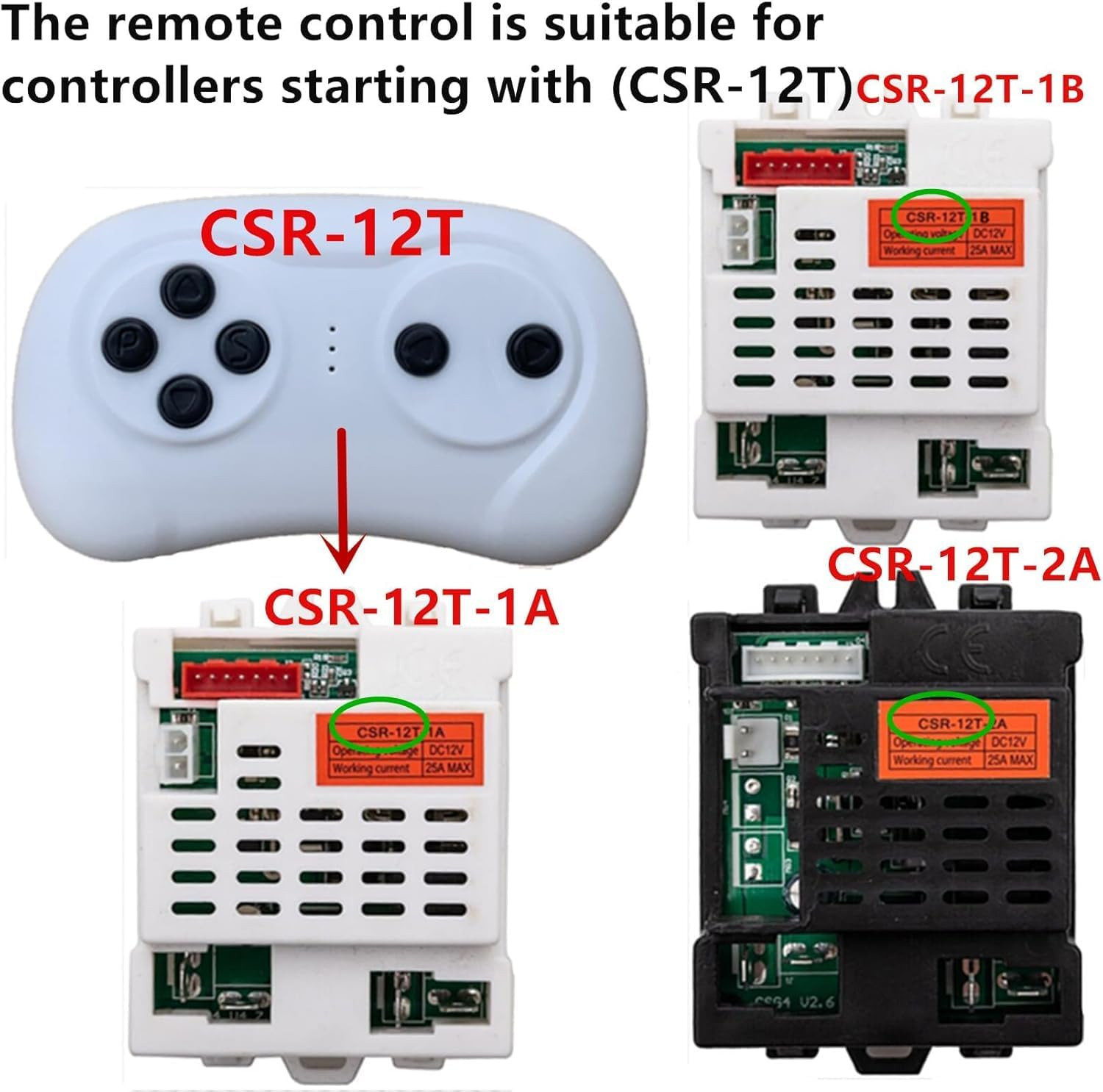 2.4G Bluetooth Remote Control CST-1A for Kids Powered Ride on Car with CSR-12…
