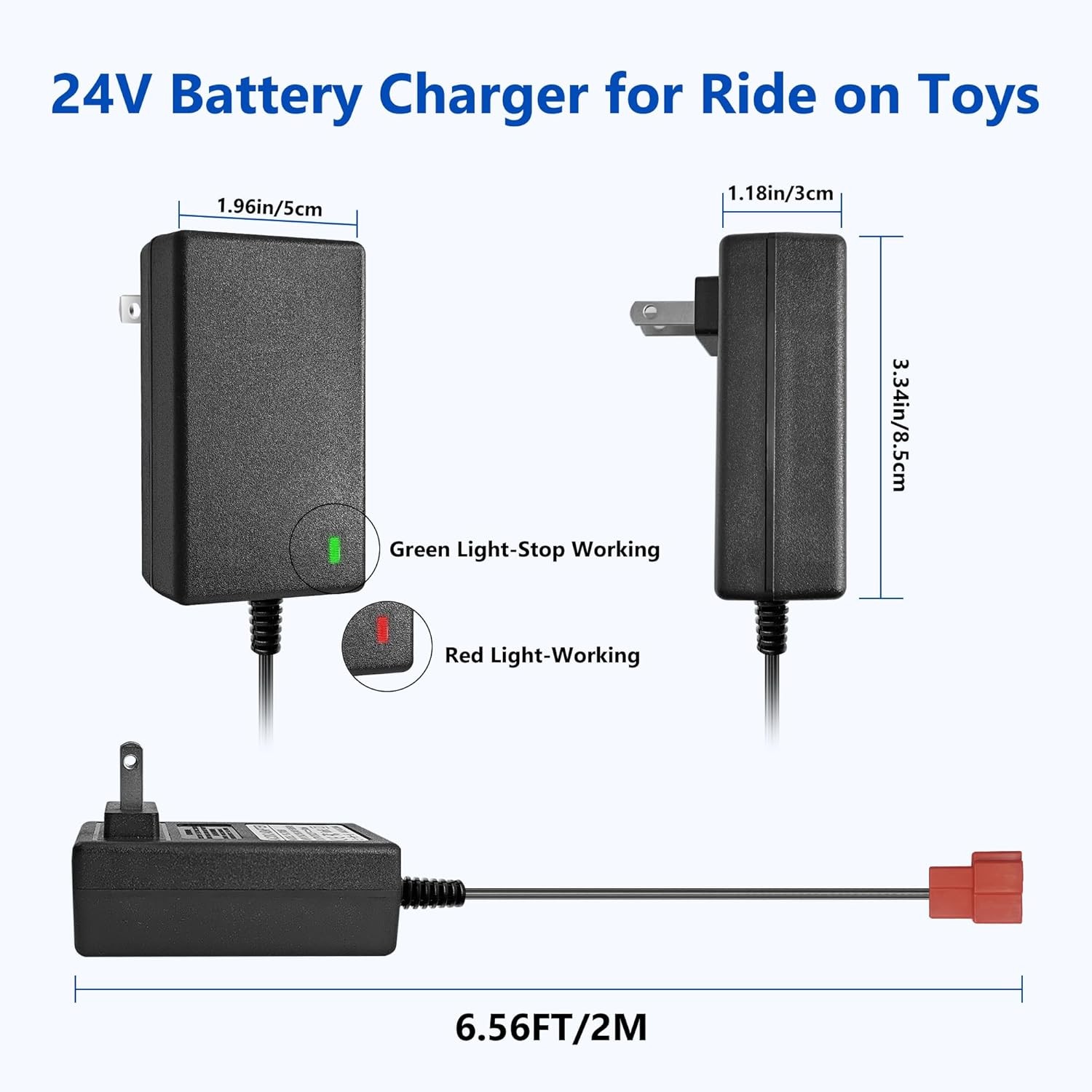 24V Battery Charger Compatible with Ride On Toys for Kids, 24Volt (28.8V) Batter
