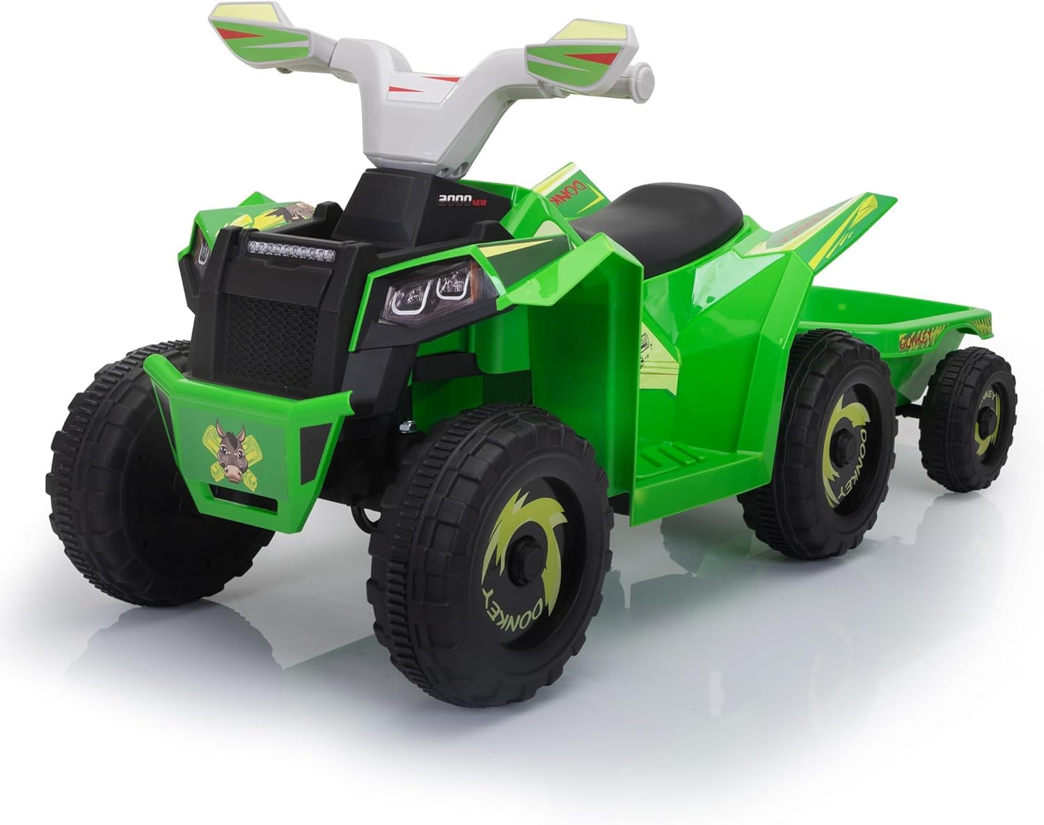 6V Electric Kids Ride on Toy ATV with Trailer, 4 Wheeler Powered Car, Toddler Ve