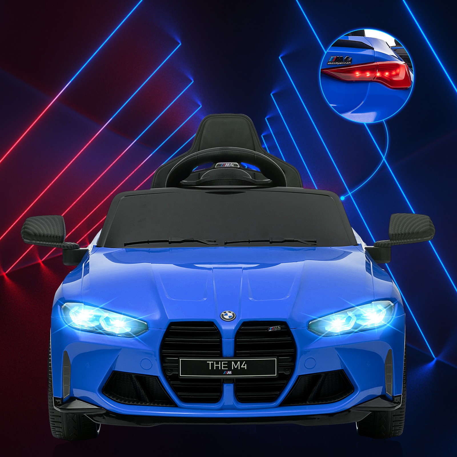 Licensed BMW M4 Electric Ride-On Car 12V for Kids w/ Twin Motors 2 Control Modes
