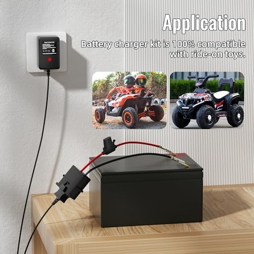 Power Wheel Charger 12 Volt with 12 AWG Wire Harness Connector 12V Battery