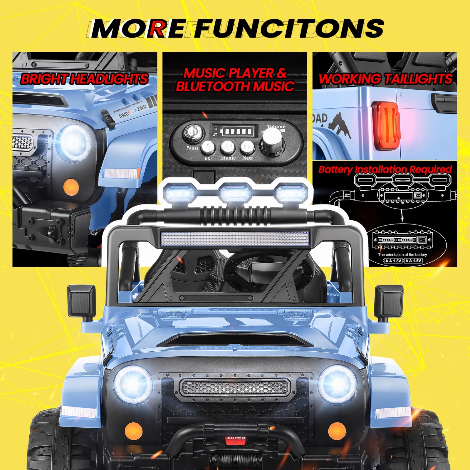 Ride On Car 24V 2WD/4WD Electric Car 4x4Off-Road Battery Powered with Remote