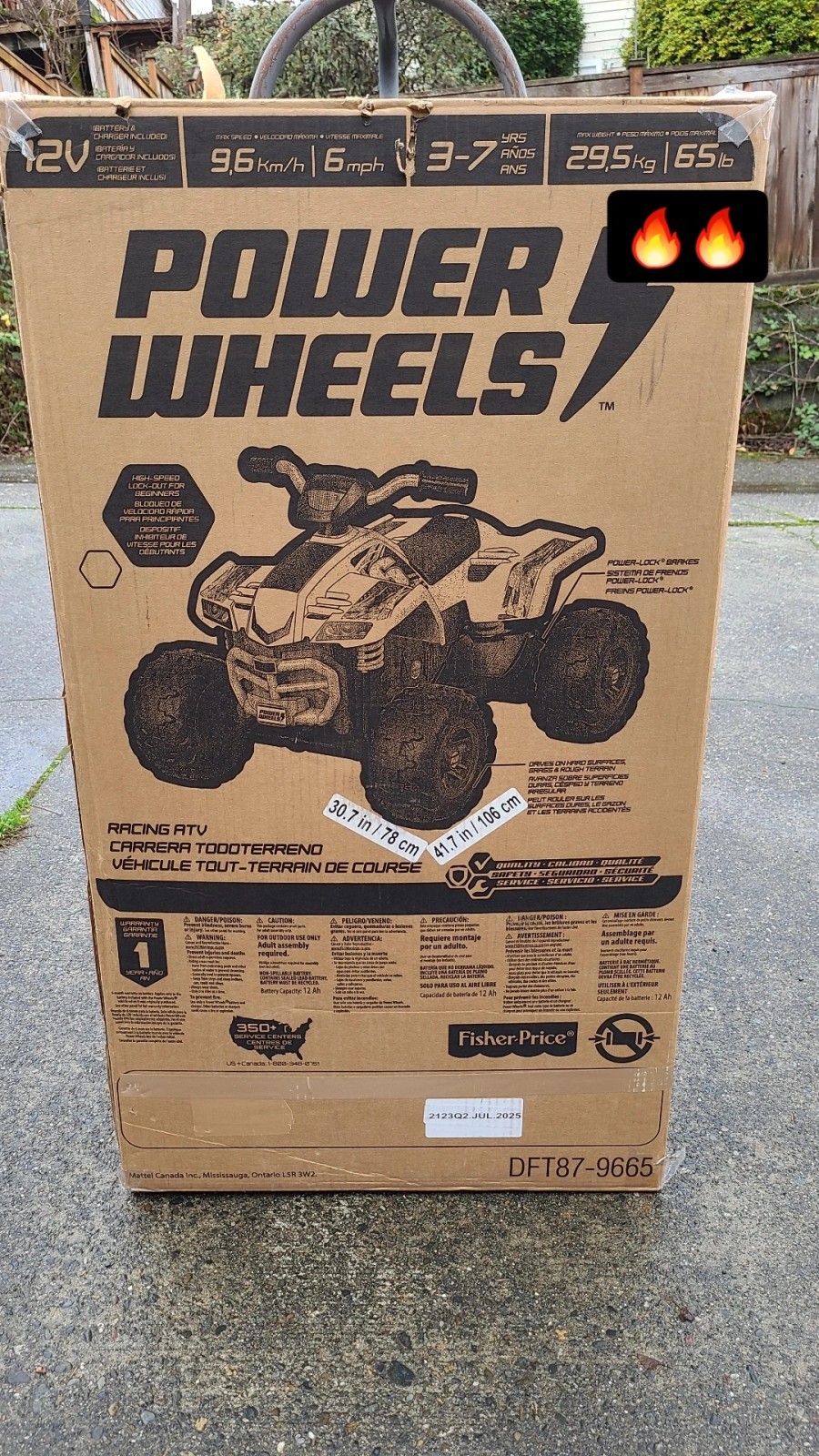 12 V Powerwheels Kids Electric Ride On Racing Atv Quad Bike Dft879665