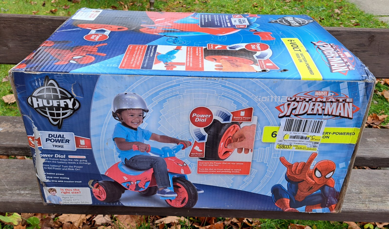 Spider-Man Marvel Huffy 6 Volts Battery Ride On, New In Box! Spiderman