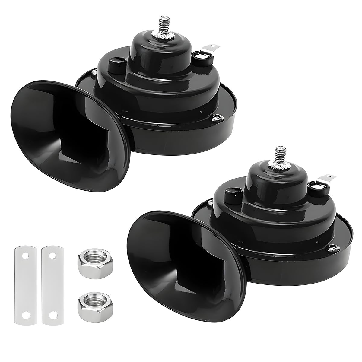 2 Pack 12V Super Loud Train Horns Vehicle Air Electric Snail Horn for Truck