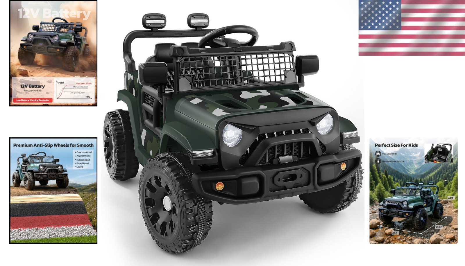 3 Speed Electric Ride On Car for Toddlers – Safe & Fun Off-Road Experience