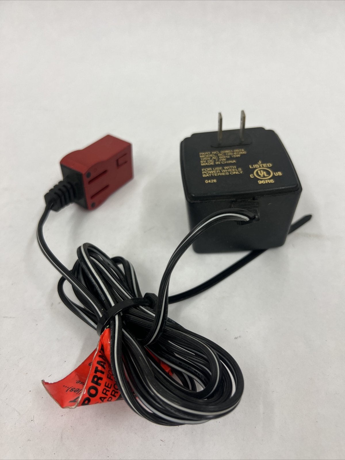 FISHER PRICE OEM POWER WHEELS 6 Volt 6V Class 2 Battery Charger BC/120/61200