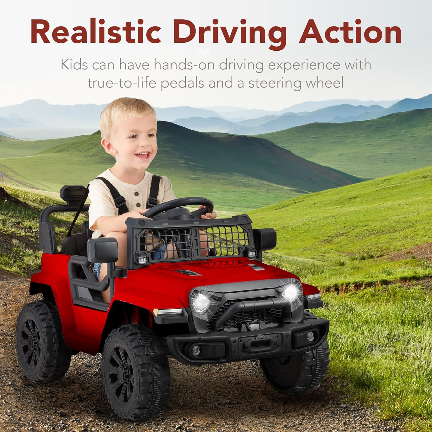 6V Kids Ride on Toy, Mini Truck, Electric Play Car W/Parent Remote Control, 4-Wh