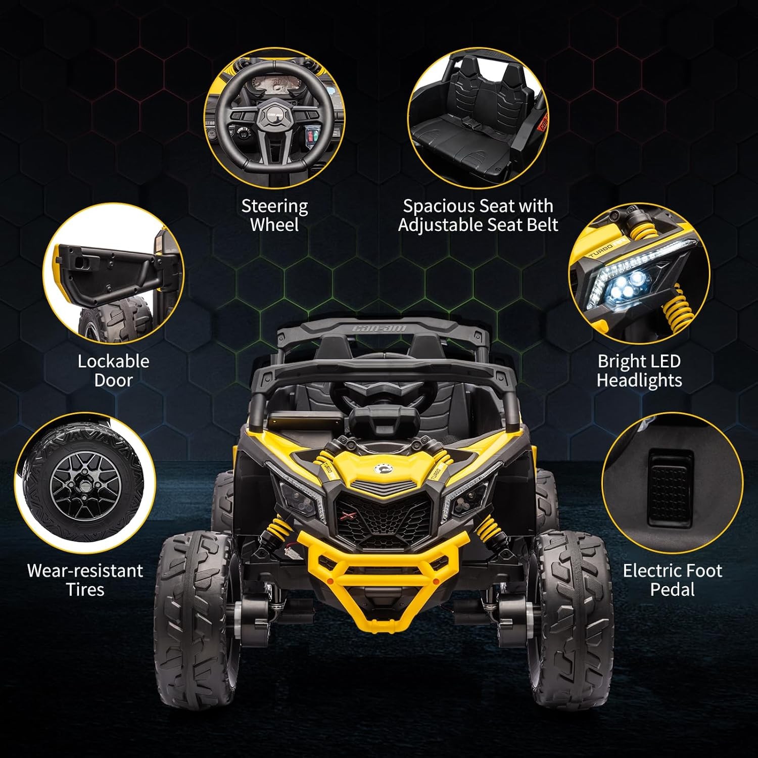 12V Ride on UTV Car Toy,Electric Off-Road UTV Car,Kids Truck with Remote Control