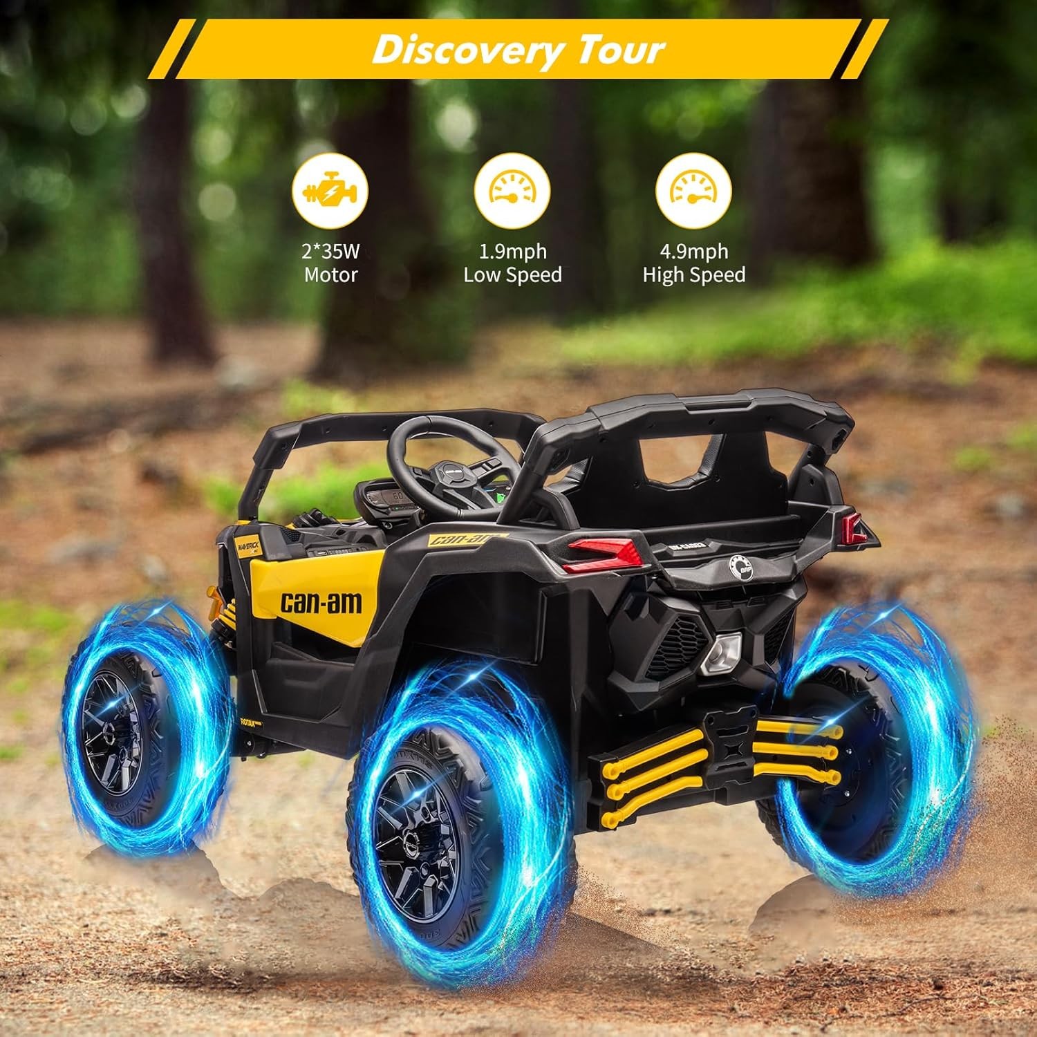 12V Ride on UTV Car Toy,Electric Off-Road UTV Car,Kids Truck with Remote Control