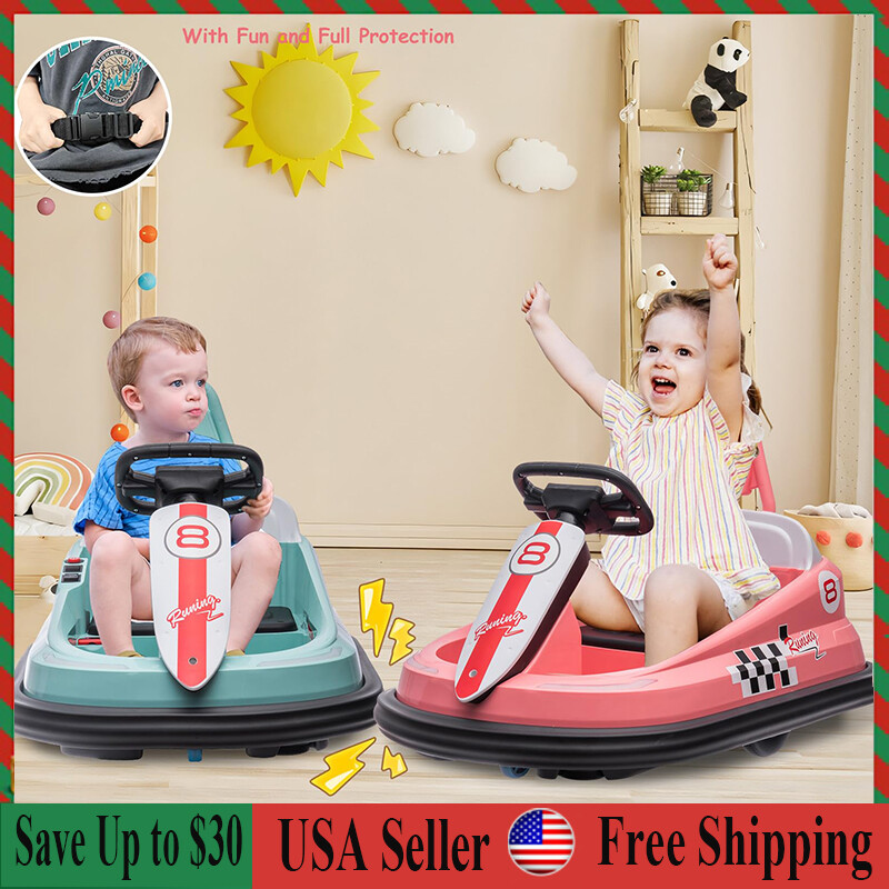 6V Ride On Bumper Car Electric Toy For Kids 360 Degree Spin and Music Bluetooth