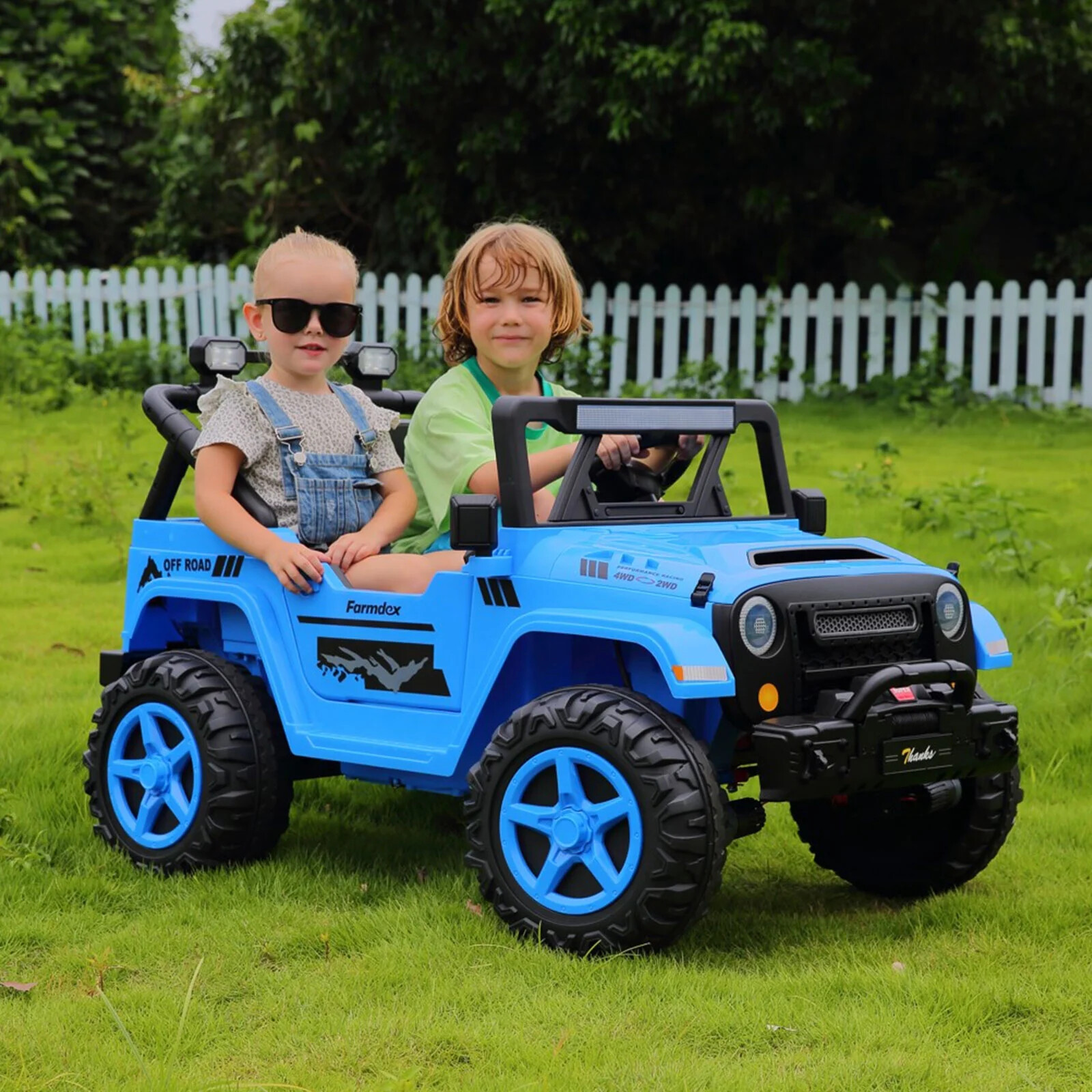 2 Seaters Ride On Truck for Kids 24V Electric Vehicle Toy Car Christmas Gift