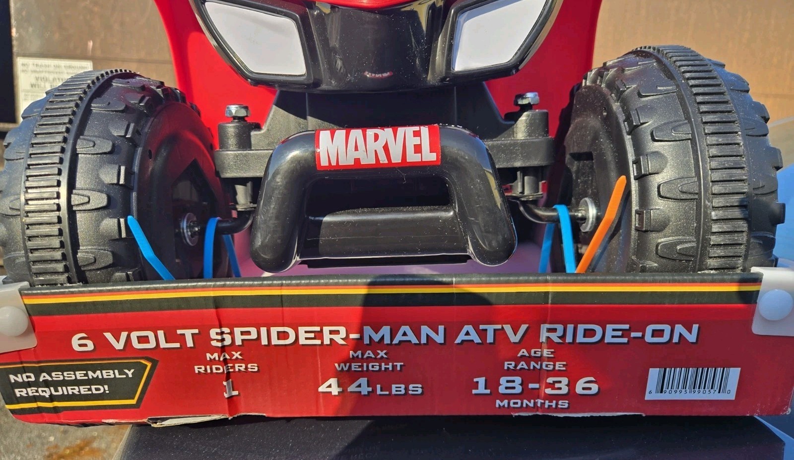 BRAND NEW IN BOX Kids 18-36 MO ATV Ride On SPIDERMAN 6V Rechargeable Battery