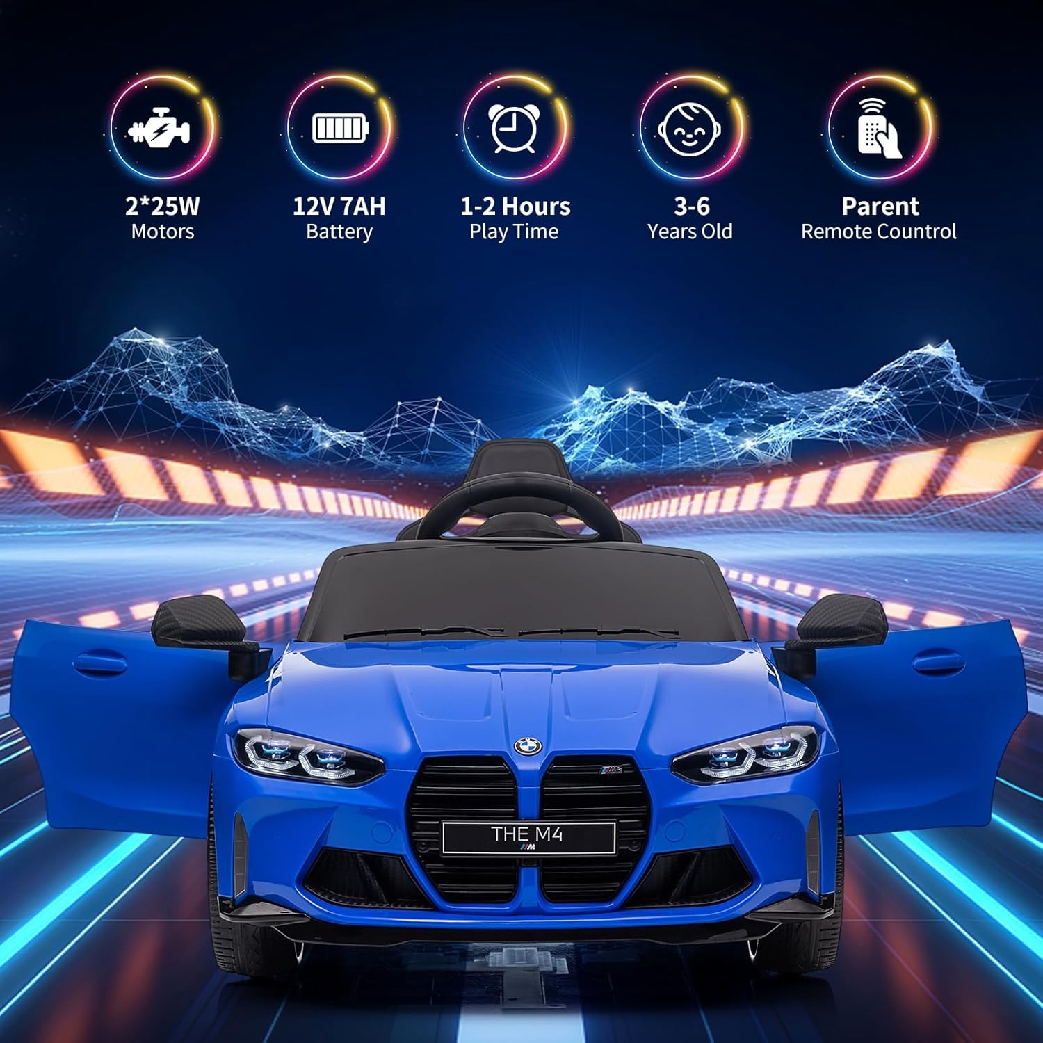Garvee 12V Ride on Car for Kids,Licensed BMW M4 Electric Car for Boys and Girls