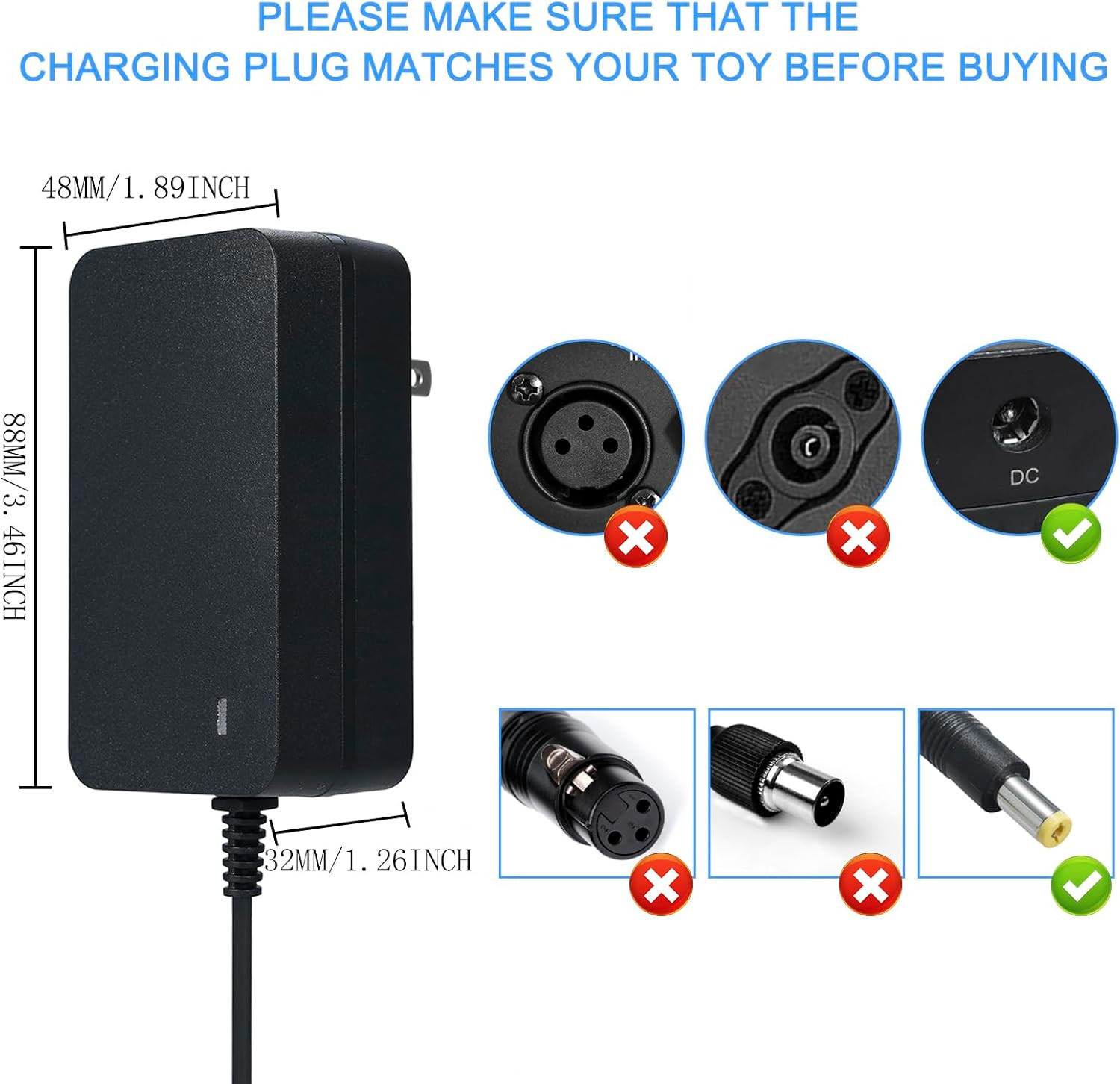 24V Charger for Kids Ride on Toys Car,24 Volt Kids Ride Battery Chargers,24 Volt