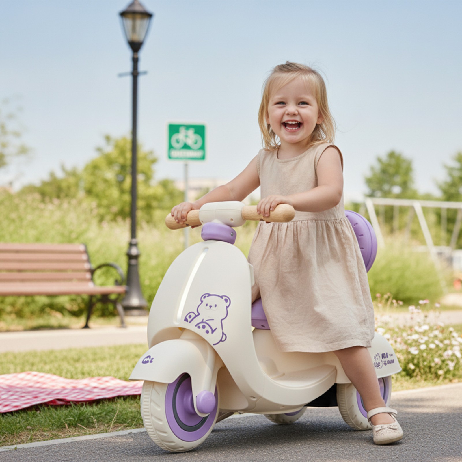 12V Kids Ride On Electric Motorcycle 3-Wheels Toddler Scooter Parents Control
