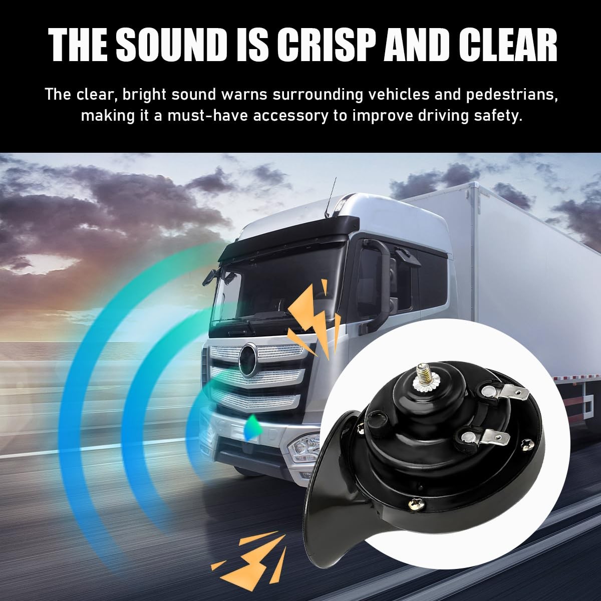 2 PCS Black 12V Waterproof 300DB High Tone Snail Electric Loud Car Truck Horn