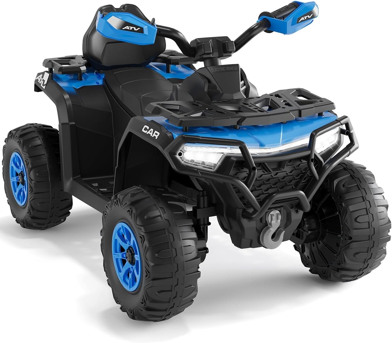 12V Kids Ride-On Electric Car w/ Remote, LED Lights, Built-in Music, Dual Motors