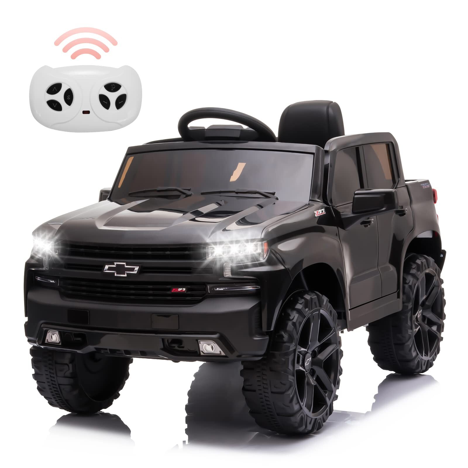 24V Ride On Car Licensed Chevrolet Silverado 2-Seater Electric Truck Kids Toy