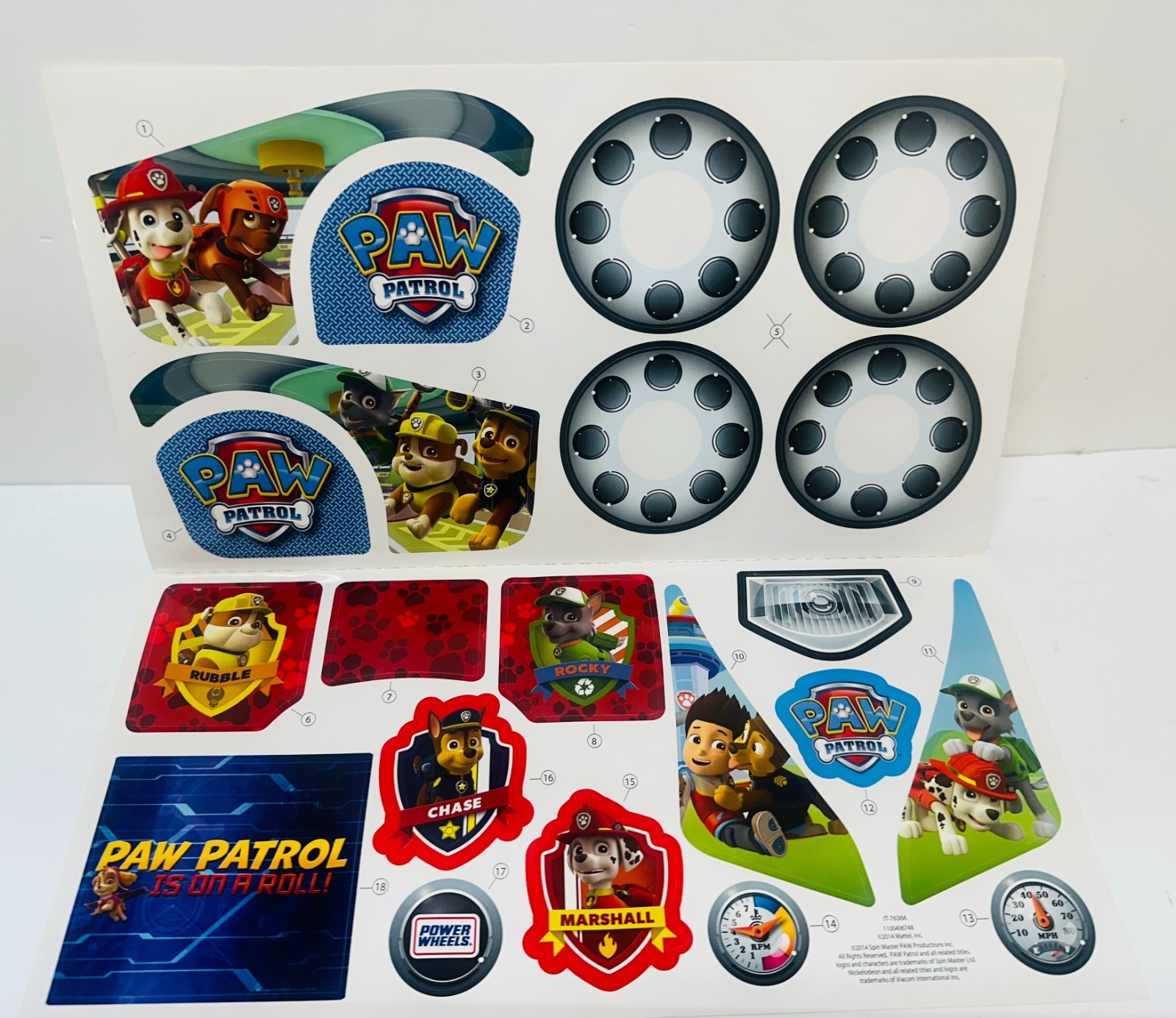Genuine OEM Power Wheels Paw Patrol Lil Quad Label Sheet #3900-3407
