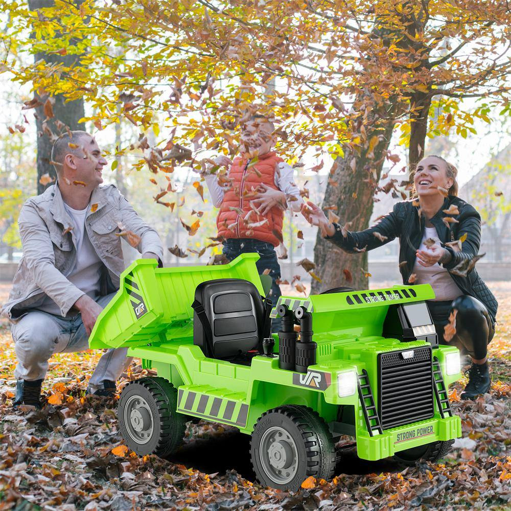 Kids Ride on Dump Truck 12-Volt Ride on Car with Electric Dump Bed 2.4G Remote C