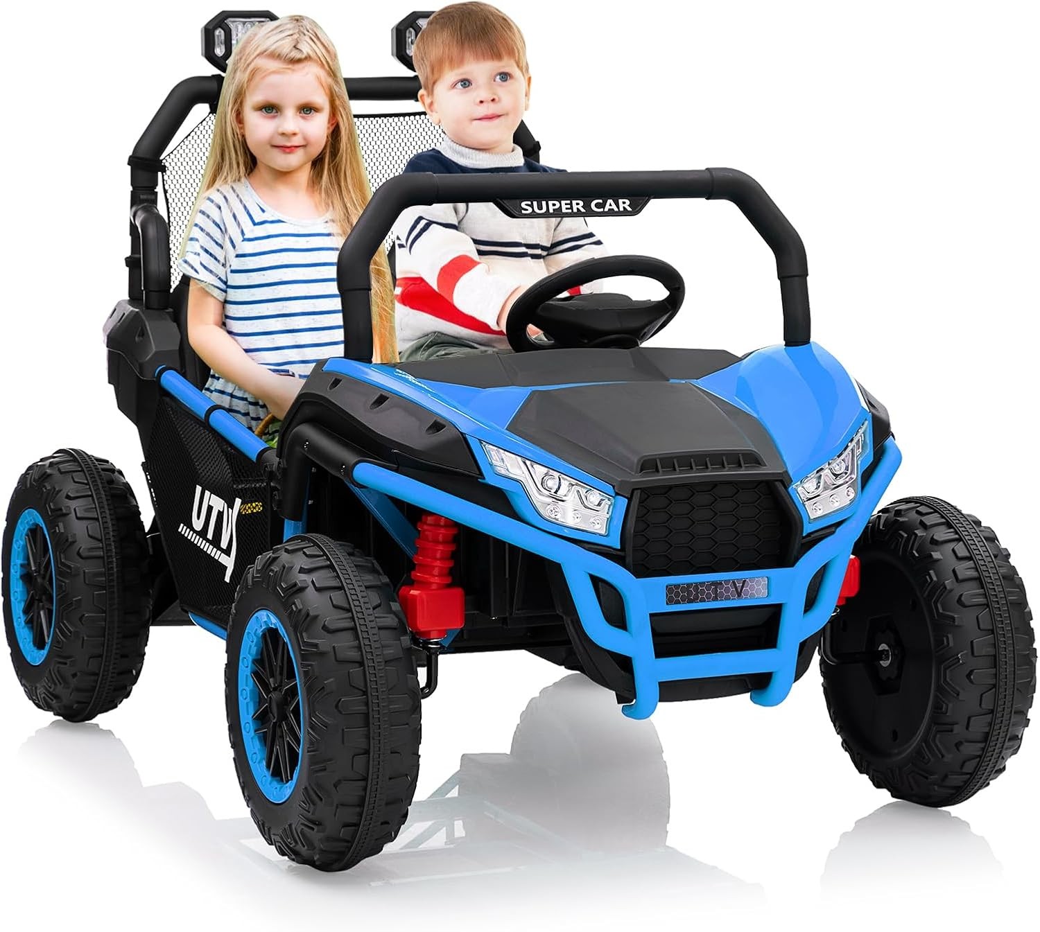 Remote-Control 24V Kids’ Off-Road Ride On Car 2-Person Electric UTV for Ages 3-8